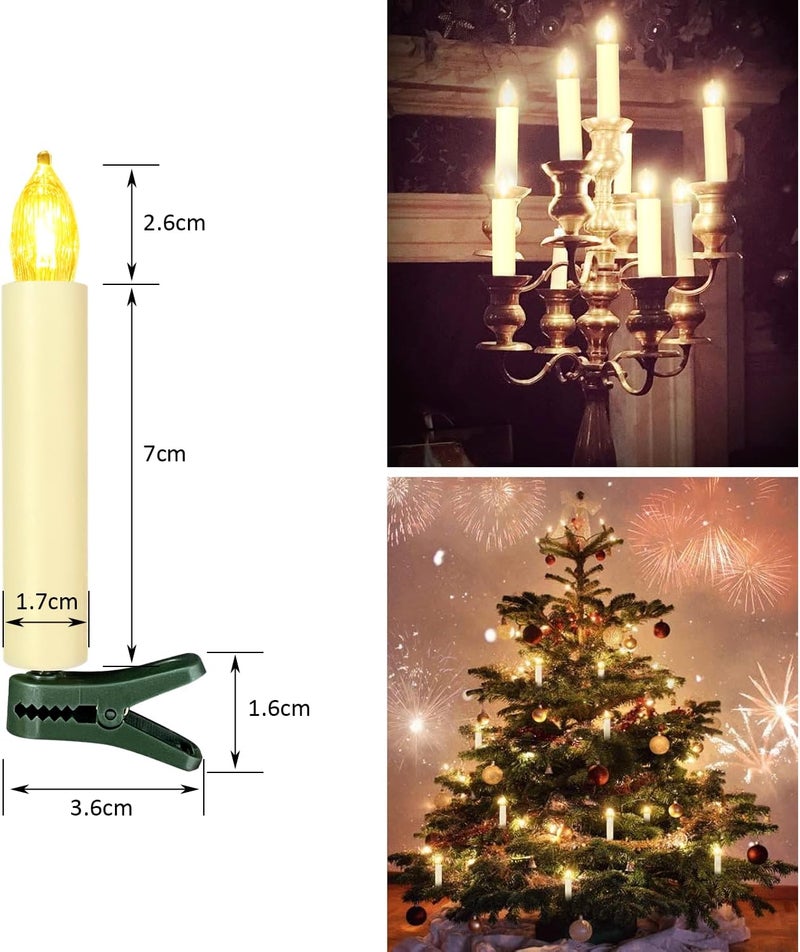 Sunjas Store 12PCS LED Flameless Candles Battery Operated Christmas Tree Candles with Remote, Button Cell Battery, Timer, Dimmer Battery Candle Flickering Warm Light Window Candle Christmas Home Decor - Image 4